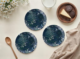Hermia Dark Flover Juego de 6 Platos de Postre Navideños en Porcelana Multicolor